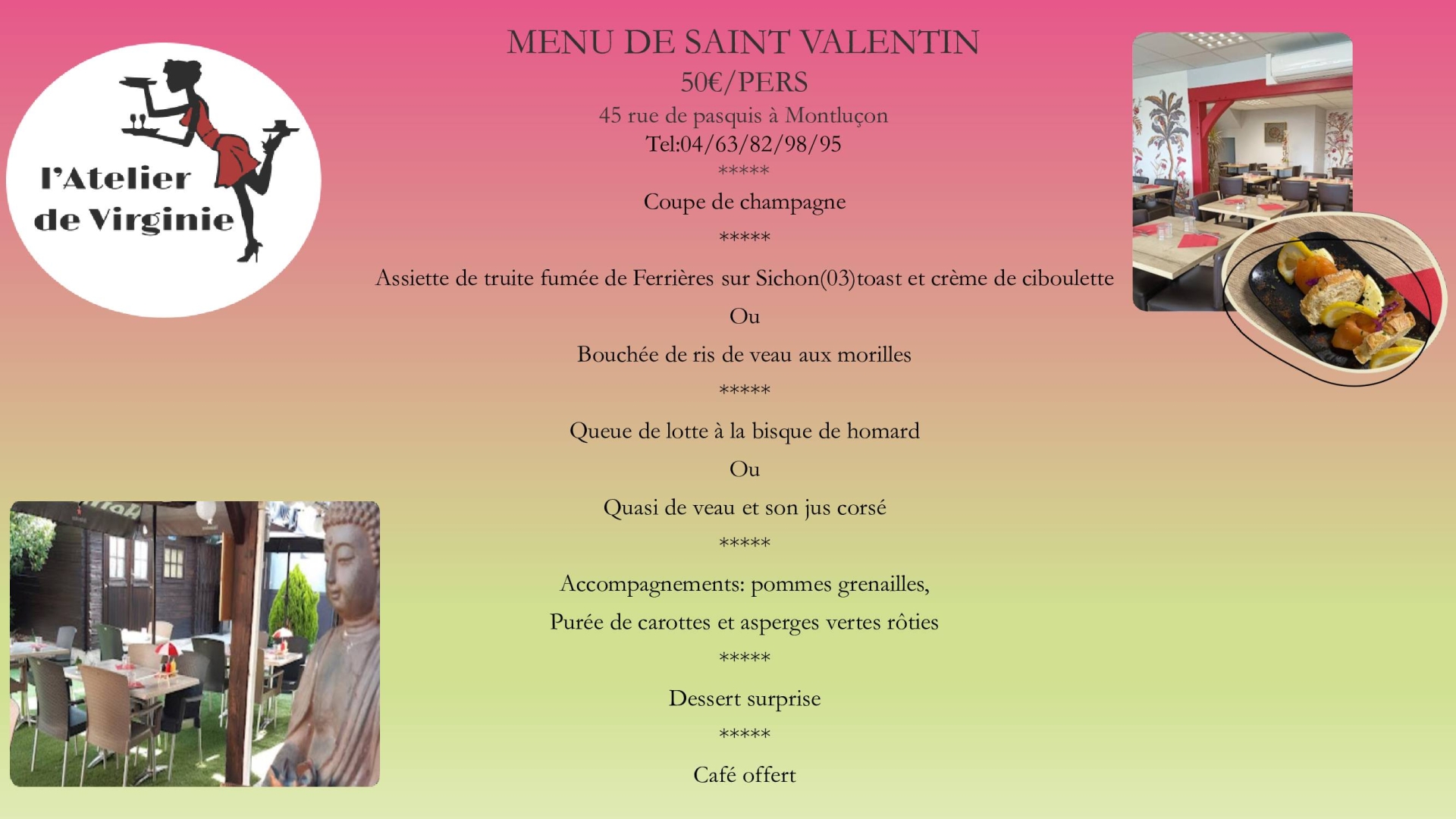 L'Atelier de Virginie - Restaurant Montluçon - Restaurant Montluçon avec Terrasse